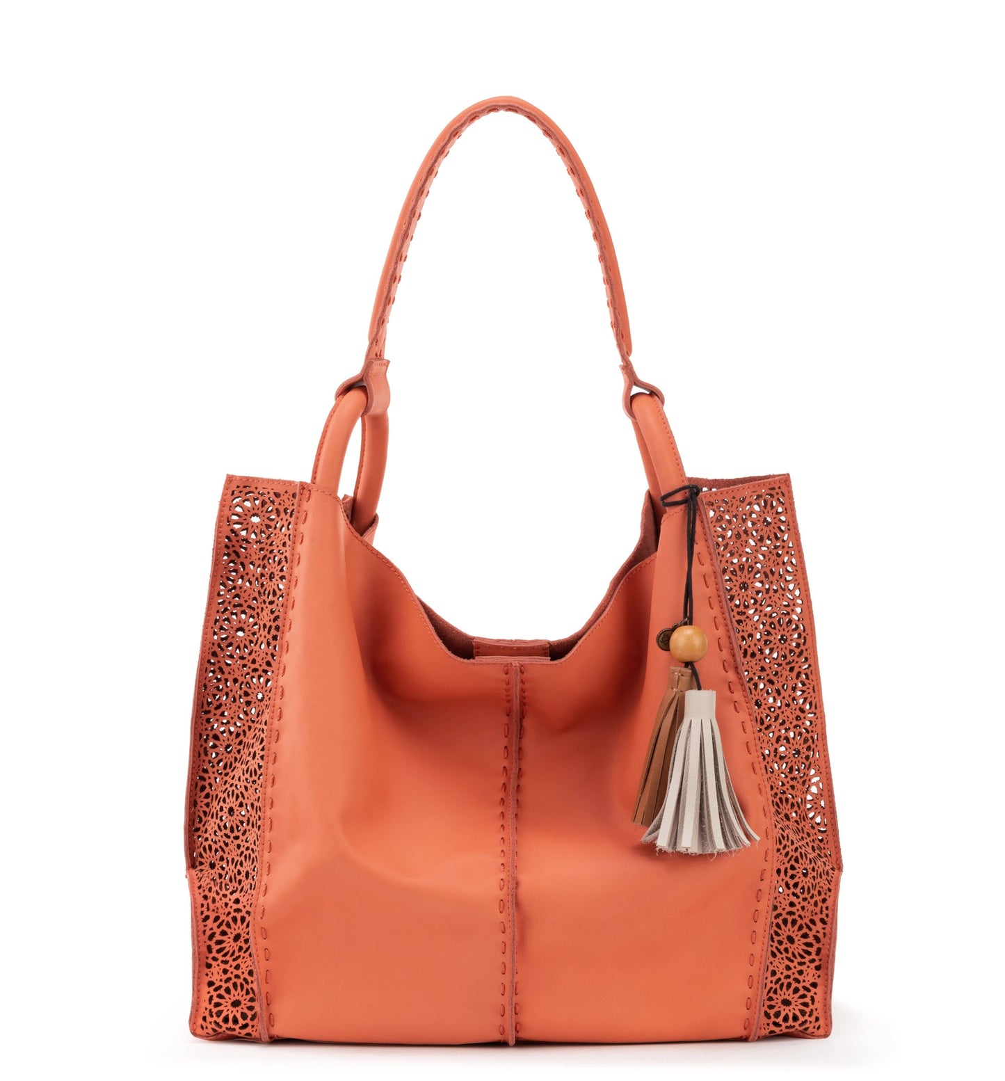 The Sak Los Feliz Large Tote Bag | Guava Moroccan Lasercut Leather FDV3_P3EXB24