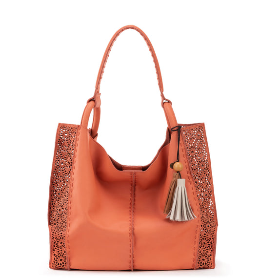 The Sak Los Feliz Large Tote Bag | Guava Moroccan Lasercut Leather FDV3_P3EXB24