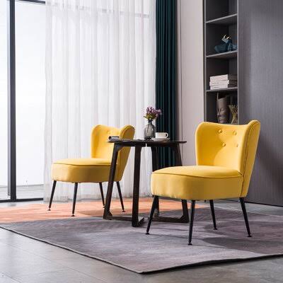 Analia Modern Soft Velvet Material Ergonomics Tufted Armless Chair Upholstered Accent Chair,Living Room Chair Bedroom Chair Home IVO4_Q9QUT07