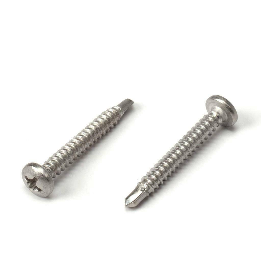 #8 x 1-3/4x22 Phillips Pan Head Self-Drilling Sheet Metal Screws 410 SST 500 Pcs BYB4_Y1EKV44