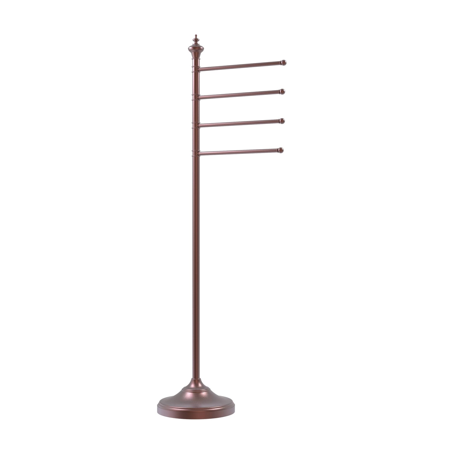 Allied Brass TS-4L-CA Floor Standing 4 Pivoting Swing Arm Towel Holder Antique Copper TDC3_U3TGK78