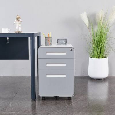 3-Drawer Vertical Filing Cabinet Inbox Zero Color: Gray KRV5_M9PAZ73