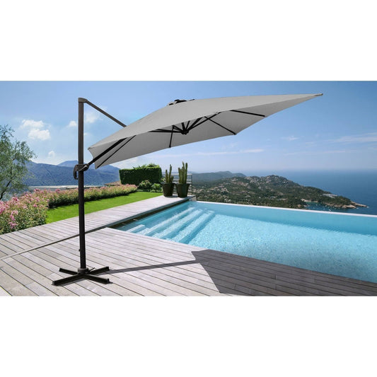 10& Outdoor Cantilever Umbrella for Kathy Ireland Homes  Gardens - Slate LMO7_X8RPD43