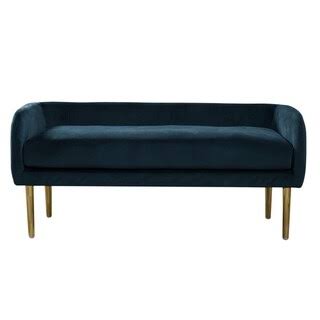 Silver Orchid Bevan Low-Back Modern Bench (Dark Blue) VYC7_C5MWW27