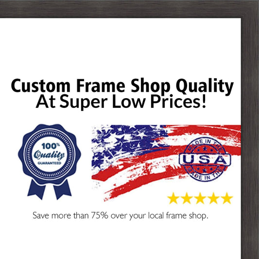 8x40 - 8 x 40 Charcoal Flat Solid Wood Frame with UV Framers Acrylic OBC6_O0NOG04