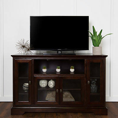 W. Trends 52x22 Traditional Glass Door TV Stand for Most TVs Up to 58x22 - Espresso UMQ6_G2XFH19