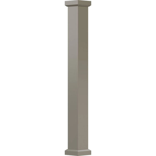 AFCO 6x22 x 8& Endura-Aluminum Empire Style Column, Square Shaft (FOR Post Wrap Installation), Non-Tapered, Wicker Finish w/ Cap IKS9_Y8YUS94