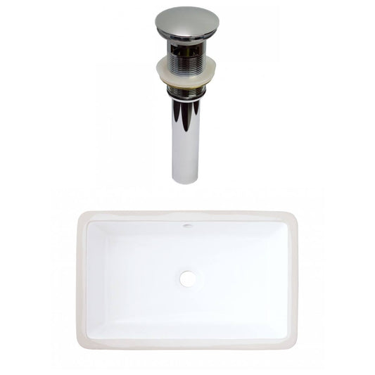 American Imaginations AI-31812 21.875 in. CUPC Rectangle Undermount Sink Set in White - Chrome Hardware SJO4_O7RLA84