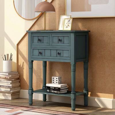 Surles Narrow Console Table Slim Sofa Table Alcott Hill Color: Navy HMZ8_T0BMH64