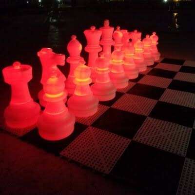 2& Tall Light-Up Giant Chess Set - Day/Night Set - White Side Illuminates Red MegaChess VPO6_J9MMH69