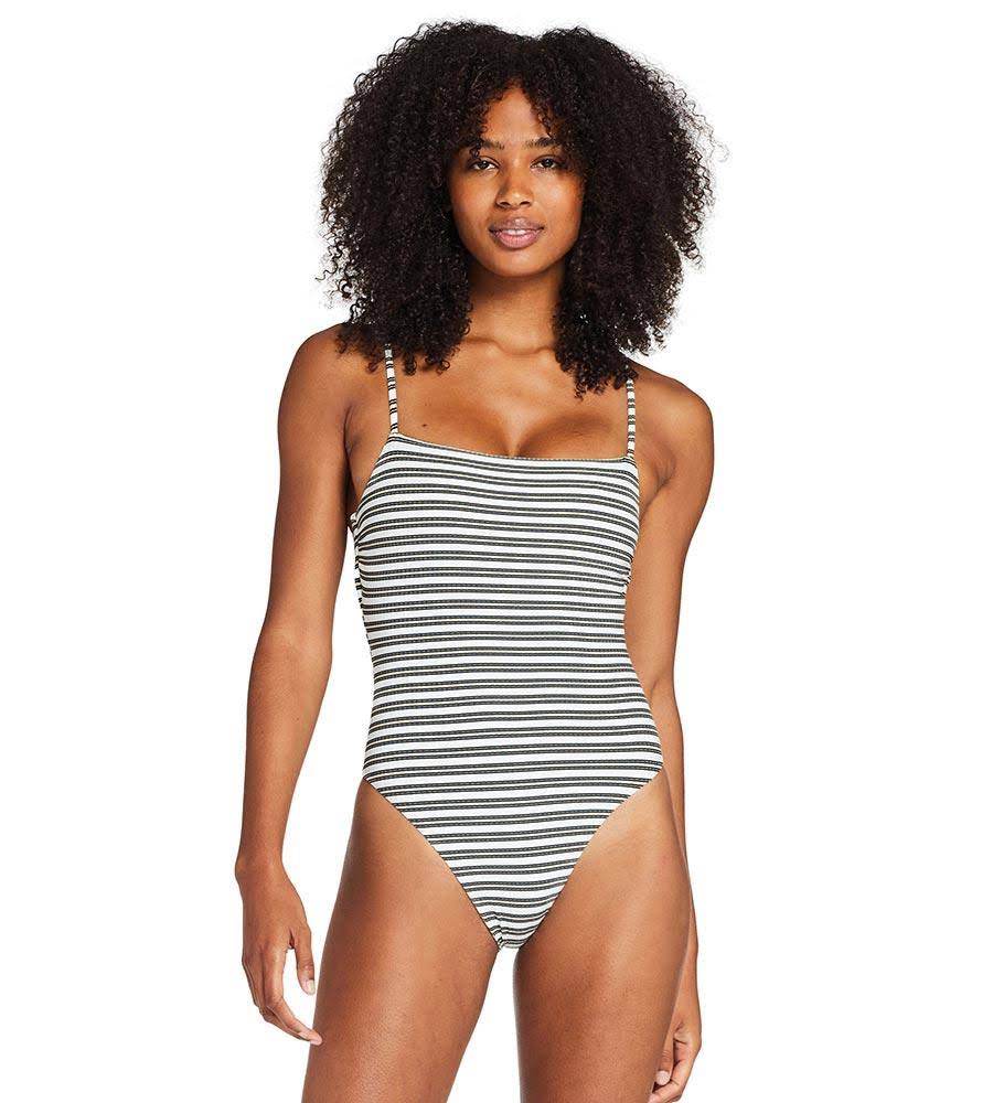 Vitamin A Jenna Cheeky Cut Bodysuit - Womens Sol Stripe, S QDU9_S5GRT50