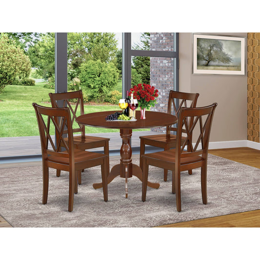 5 Piece Dinning Set - 1 Dining Table and 4 Dining Chair - (Color Option Available) - DMCL5-MAH-W LHO0_L7WLM98