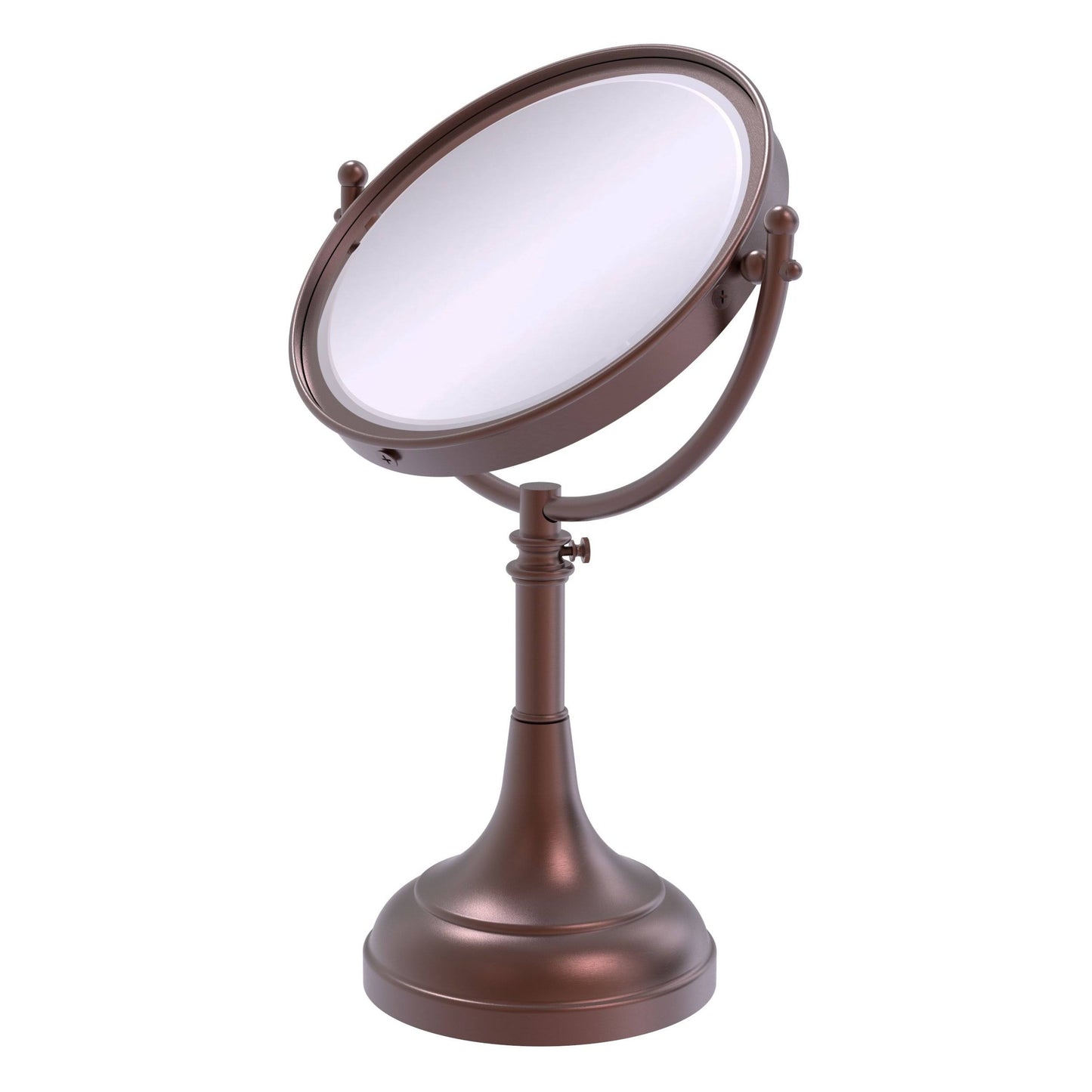 Allied Brass Height Adjustable 8-in Vanity Top Make-Up Mirror 3X Magnification - Antique Copper QGO3_C5CSZ18