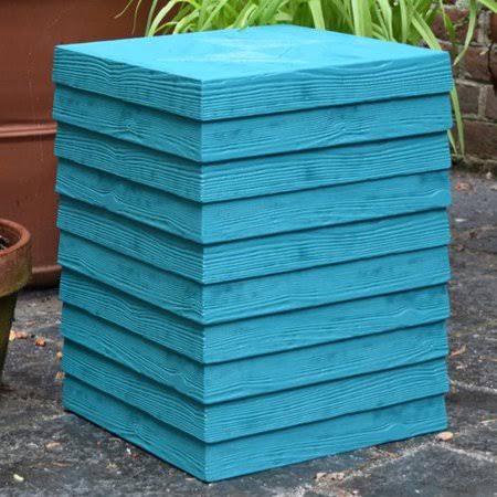 Union Rustic Conrad Outdoor Plank Side Table; Lagoon Blue VOD8_L1CZS94