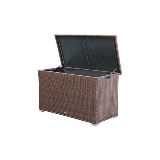 All-Weather Indoor/ Outdoor Brown Wicker Storage Deck Box QJD4_H1TEC95