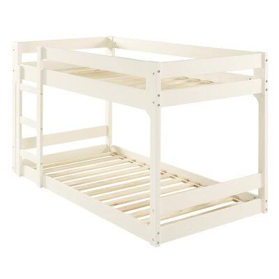 Baldwynn Twin Over Twin Solid Wood Bunk Bed Sand  Stable Baby  Kids Bed Frame Color: White CRE8_H0ATC58