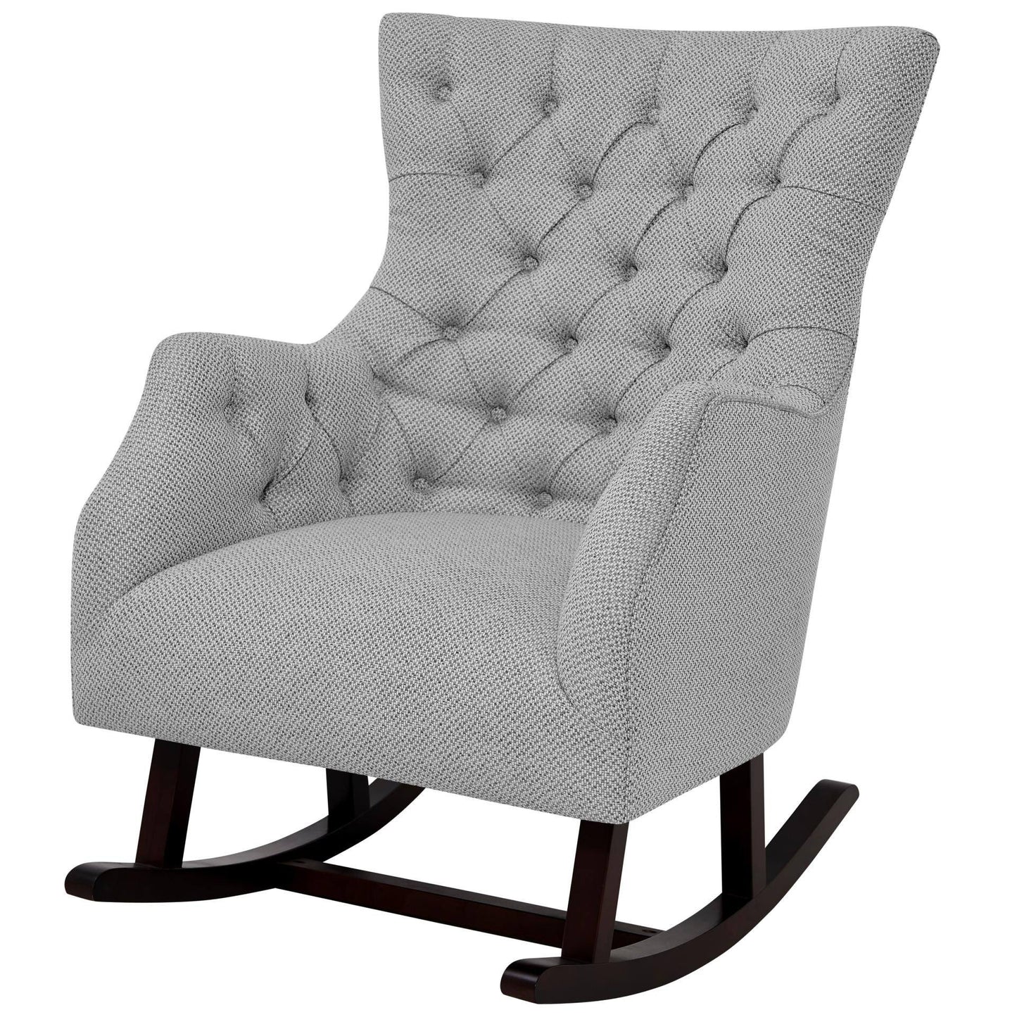 Abigail Fabric Tufted Rocking Arm Chair, Cardiff Gray KVB6_A6BYX49