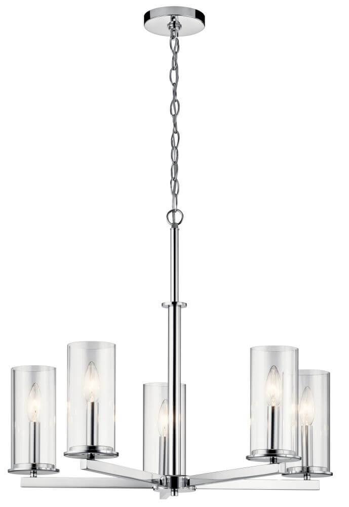 5 Light Contemporary Chandelier in Chrome 218103 BZR0_X1JJC52