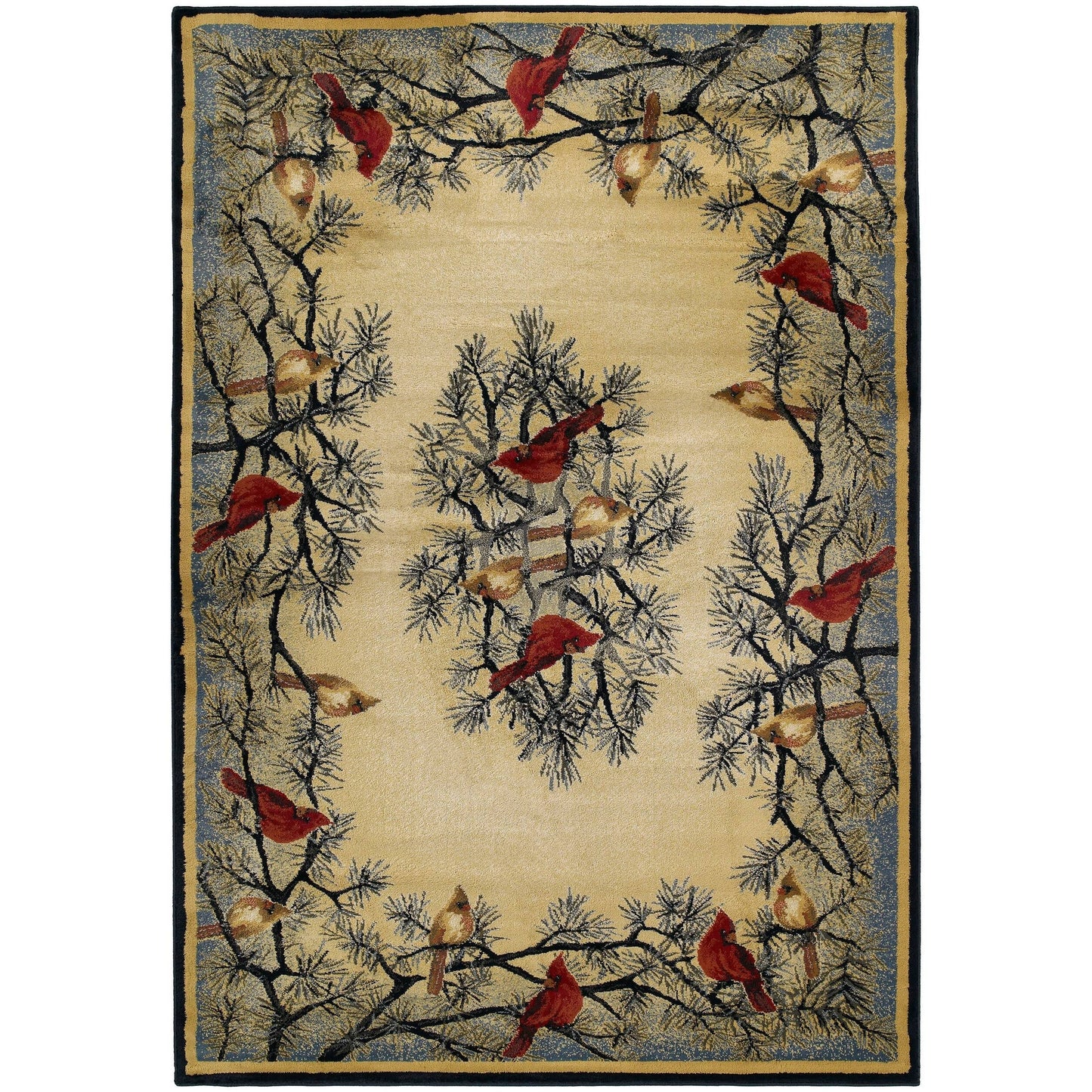 Westfield Home Ridgeland Pine Border Area Rug, Size: 5&3 x 7&6 JKN0_P2PSL45