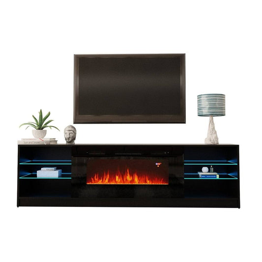 Strick  Bolton Amsden Electric Fireplace TV Stand - Black TNC0_Z7IRT84