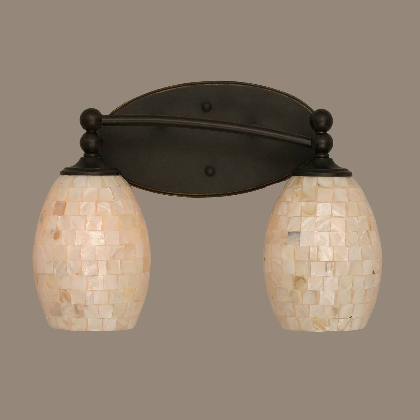 Toltec Lighting-592-DG-406-Capri - Two Light Bath Bar Dark Granite Finish with Ivory Glaze Seashell Glass SQE2_D4FKQ55