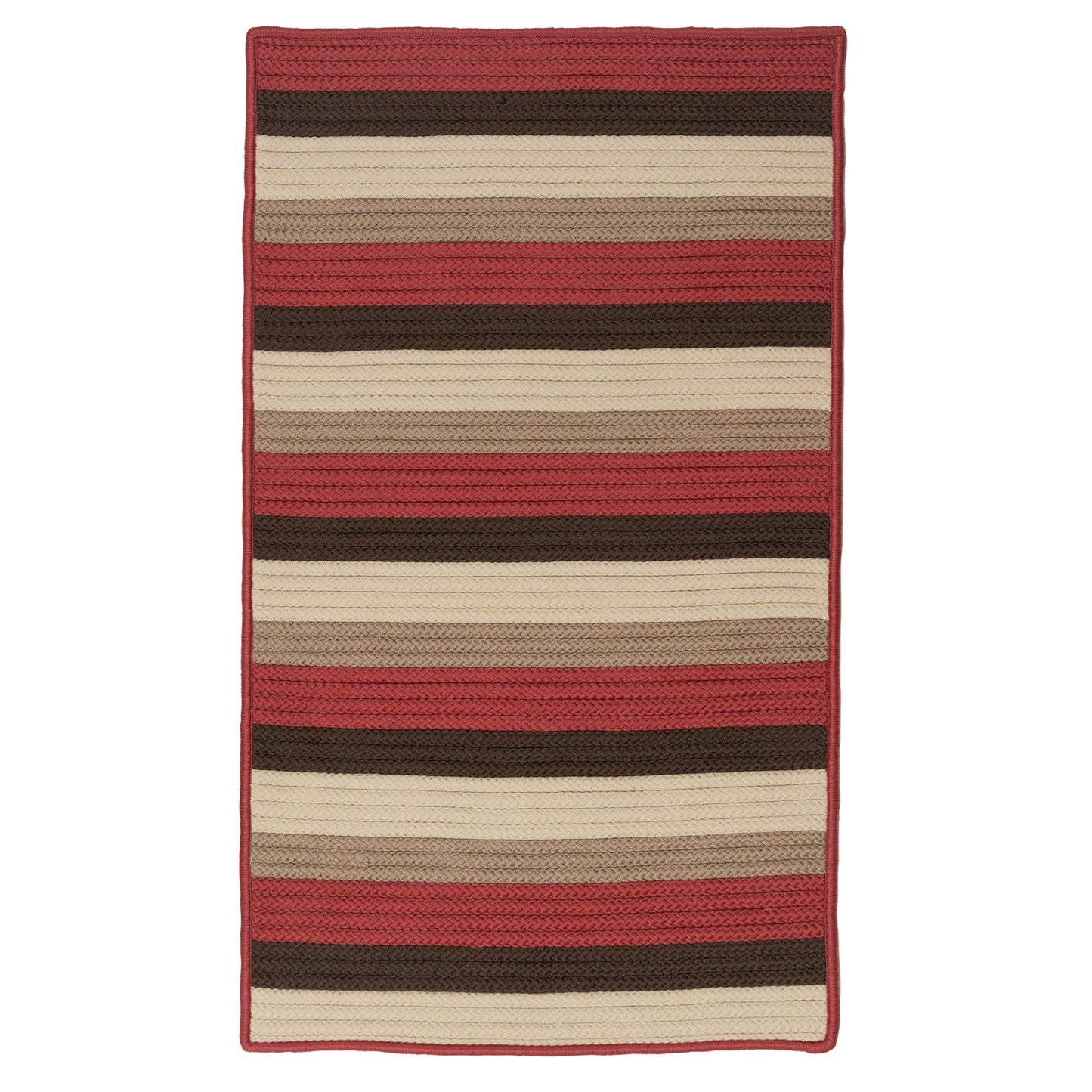 5 x 8 Red and Ivory Striped Handcrafted Reversible Rectangular Area Throw Rug Runner IHW1_B6LWL35