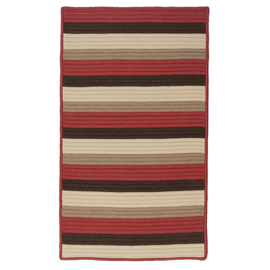 5 x 8 Red and Ivory Striped Handcrafted Reversible Rectangular Area Throw Rug Runner IHW1_B6LWL35