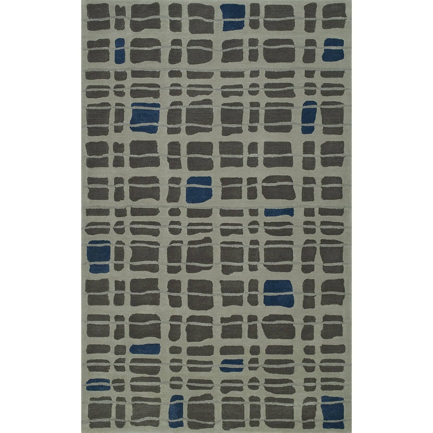 Addison Zenith Modern Color Block Gray Area Rug, Size: 9x13 KLR4_K5EAS53