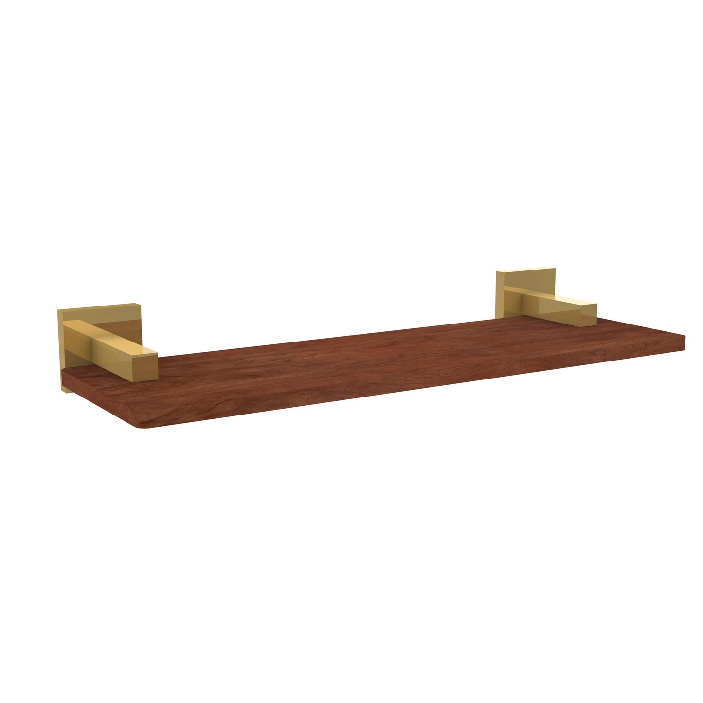 Allied Brass MT-1-16-IRW-PB 16 in. Montero Collection Solid IPE Ironwood Shelf Polished Brass BMO4_S8STP09