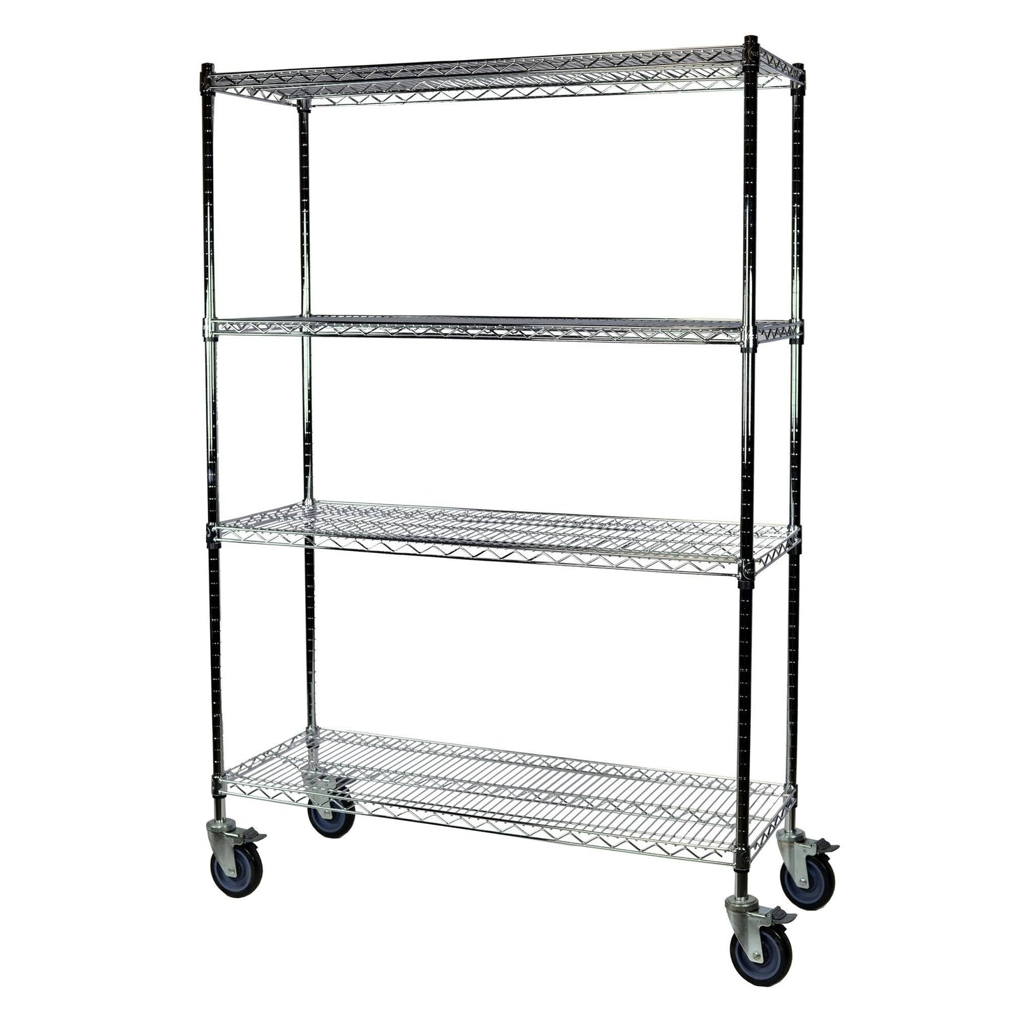 Storage Max Chrome Wire Shelving with Wheels, 24 x 48 x 74, 4 Shelves OWQ5_J2YEI88