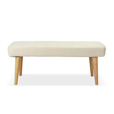 Albro Upholstered Wood Bench George Oliver Color: Beige OWW8_P1YMP25