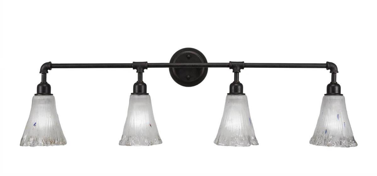 Toltec Lighting 184-DG-721 Vintage 4 Light 42 inch Bath Bar in Dark Granite with 5.5 inch Frosted Crystal Glass GZD4_P2HHF58