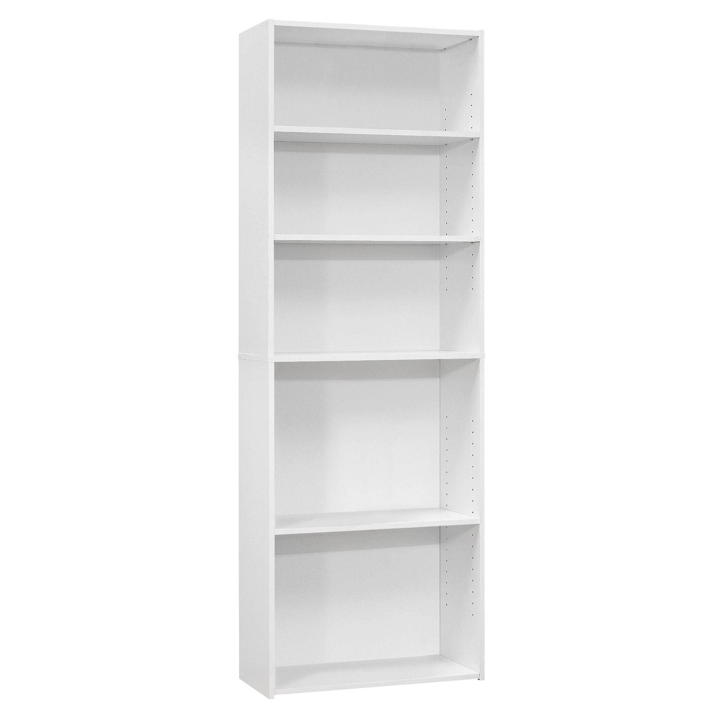 71.25x22 White Contemporary 5 Shelves Rectangular Bookcase SYR9_Y4FES93