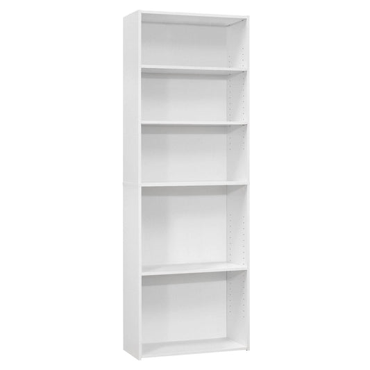 71.25x22 White Contemporary 5 Shelves Rectangular Bookcase SYR9_Y4FES93