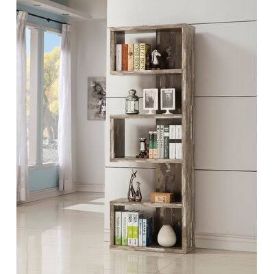 Aaralyn 70.75x22 H x 24.75x22 W Geometric Bookcase Union Rustic Color: Salvaged Cabin CQL0_C6SGP67