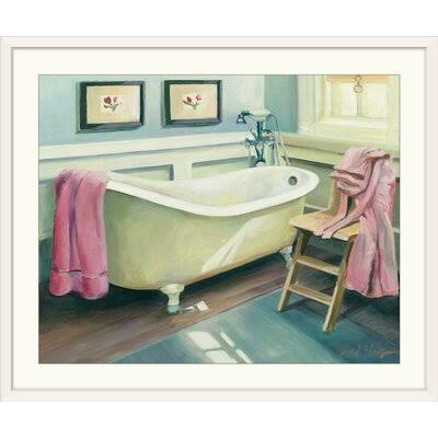 Anjennette Cottage Bathtub& Marilyn Hageman Painting Print Winston Porter Size: 32x22 H x 38x22 W x 1x22 D, Format: White Framed TIZ0_E5MVO76