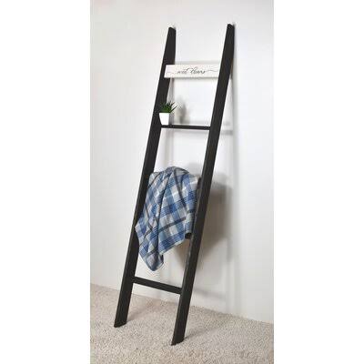 6ft Dark Brown Country Chic Decorative Blanket Ladder Sweet Dreams Gracie Oaks Color: Black HZB1_Q3EOK01