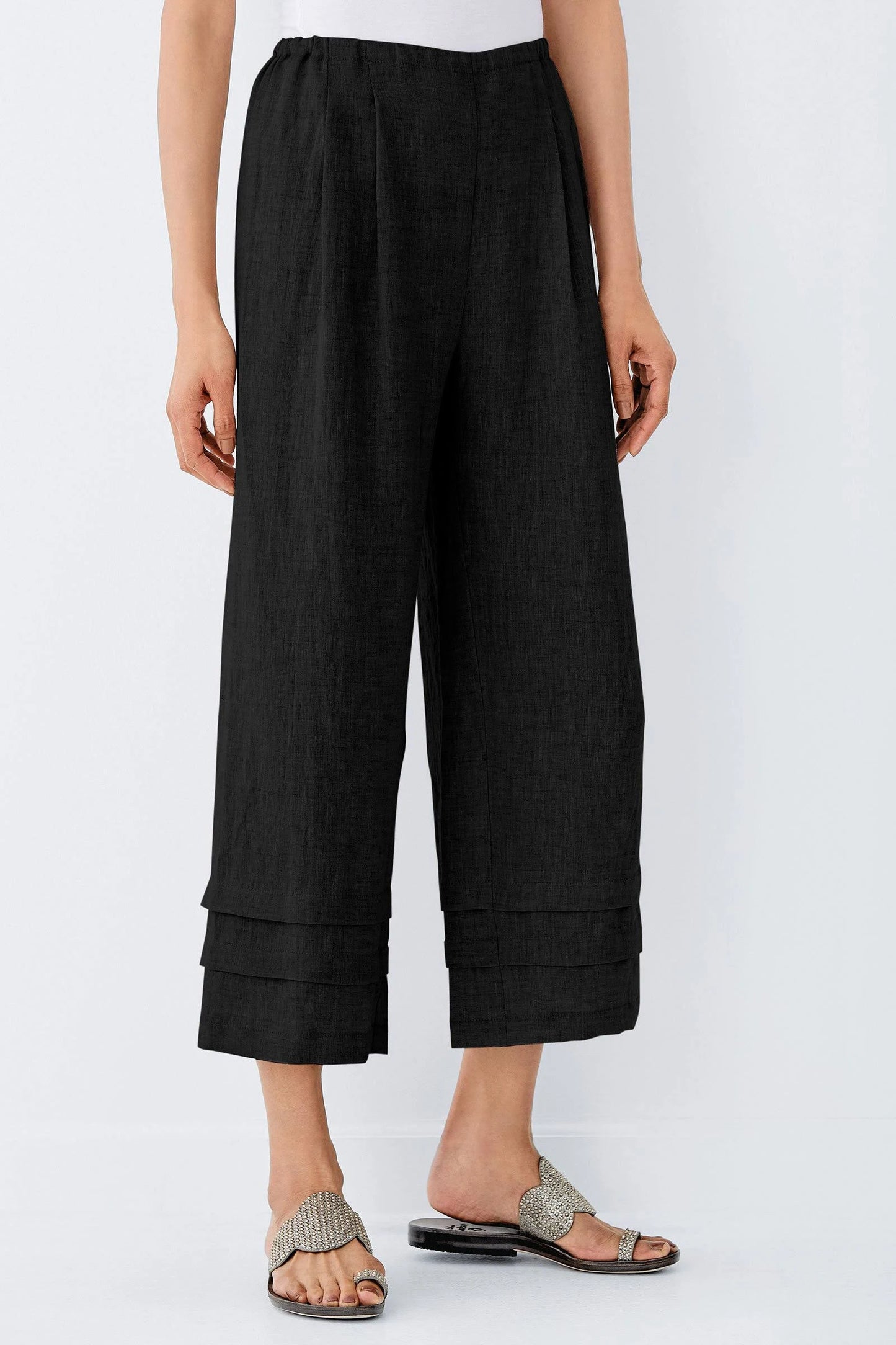 Adria Pant by Go Lightly - Black, 1 (6-8) (Linen Pant) PFS9_X3QSC44