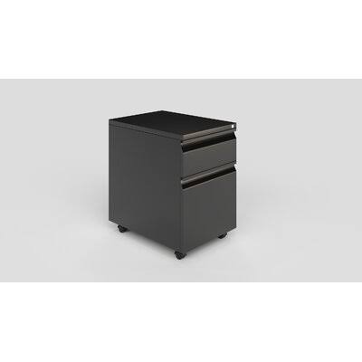 2-Drawer Mobile Vertical Filing Cabinet Inbox Zero Color: Black/Blue PJD1_Q9JPP04