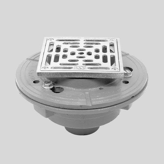 Sigma APS.11.509.25 5x22 Cast Iron Floor Drain w/Solid Nickel Bronze Top Matte White HSC3_K8DRJ41