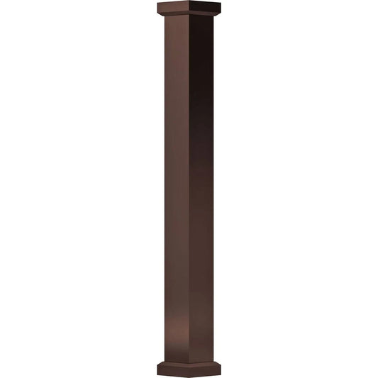 AFCO 9x22 x 9& Endura-Aluminum Empire Style Column, Square Shaft (FOR Post Wrap Installation), Non-Tapered, Textured Bronze Fini TXC1_U3BAU91