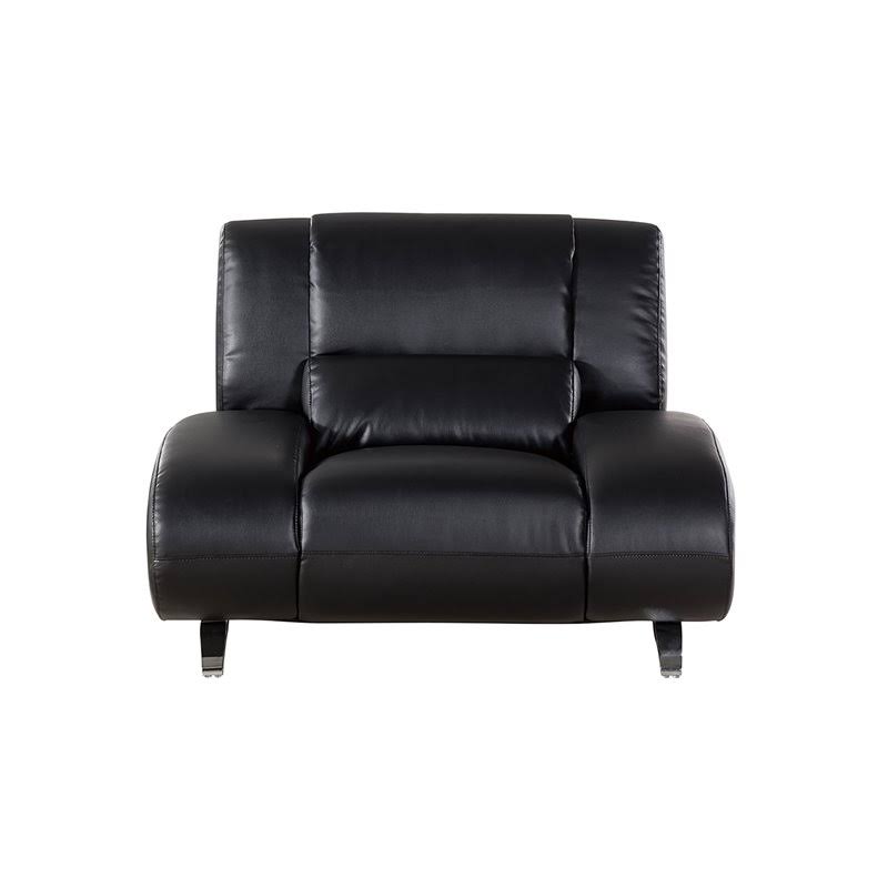 American Eagle Furniture Faux Leather Accent Chair in Black ZAY4_W8KDW84