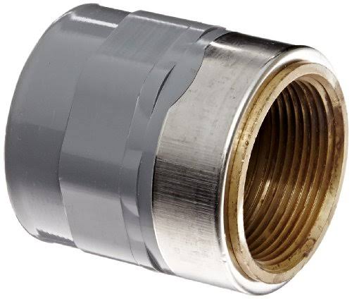 Spears 835-CBR Series CPVC Pipe Fitting, Adapter, Schedule 80, Gray, 2x22 Socket x Brass NPT Female UGB9_U5FNC88