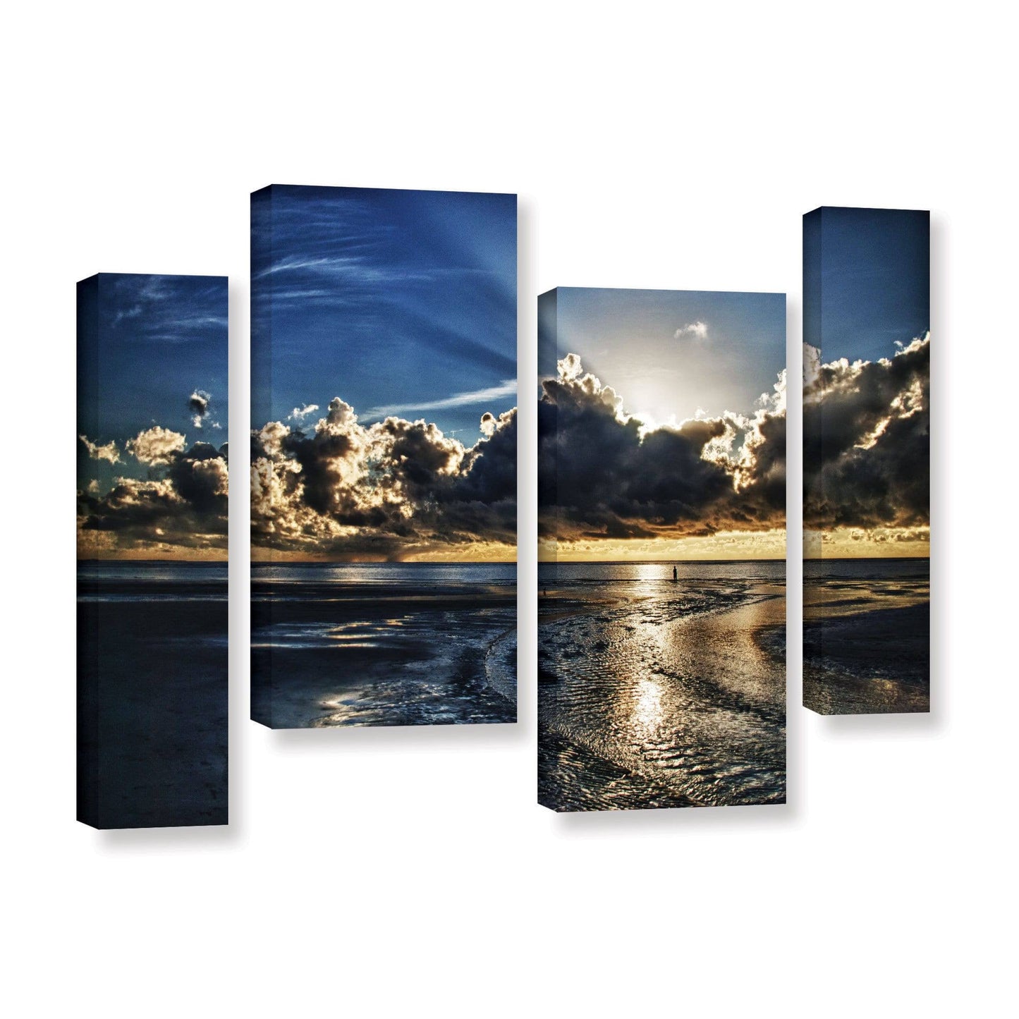 ArtWall Dan Wilsons Atlantic Sunrise 4-Piece Gallery Wrapped Canvas Staggered Set - Multi (24x36) GLD4_H8RTV69