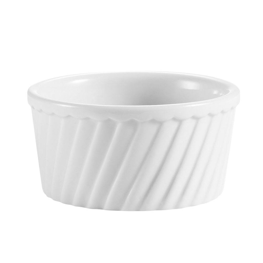 Souffl Bowl Fluted Bone White 12 oz. 4-1/2x22Dia. x 2-1/8x22H, Porcelain, Bone White,36 Packs CJL0_G4GHR86