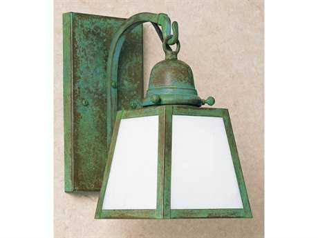 A-Line 1 - Light Outdoor Wall Lantern Arroyo Craftsman Overlay: No, Color: Mission Brown, Shade Type: White Opalescent OLJ8_E6BIL44