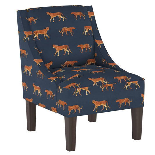 Swoop Armchair Cheetah Walk Navy - Skyline Furniture XFT9_G0TCU99