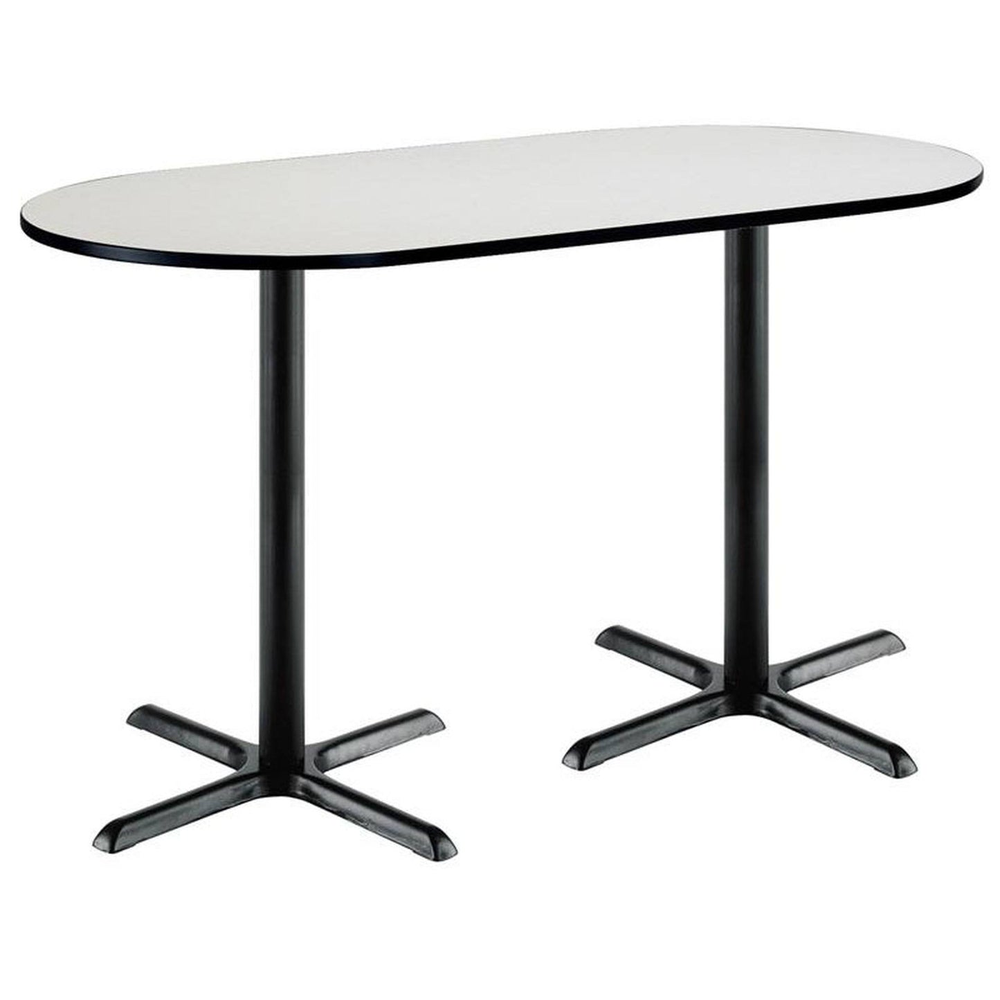 36x22 x 72x22 Racetrack Pedestal Table by KFI Seating ING8_L7NNB02