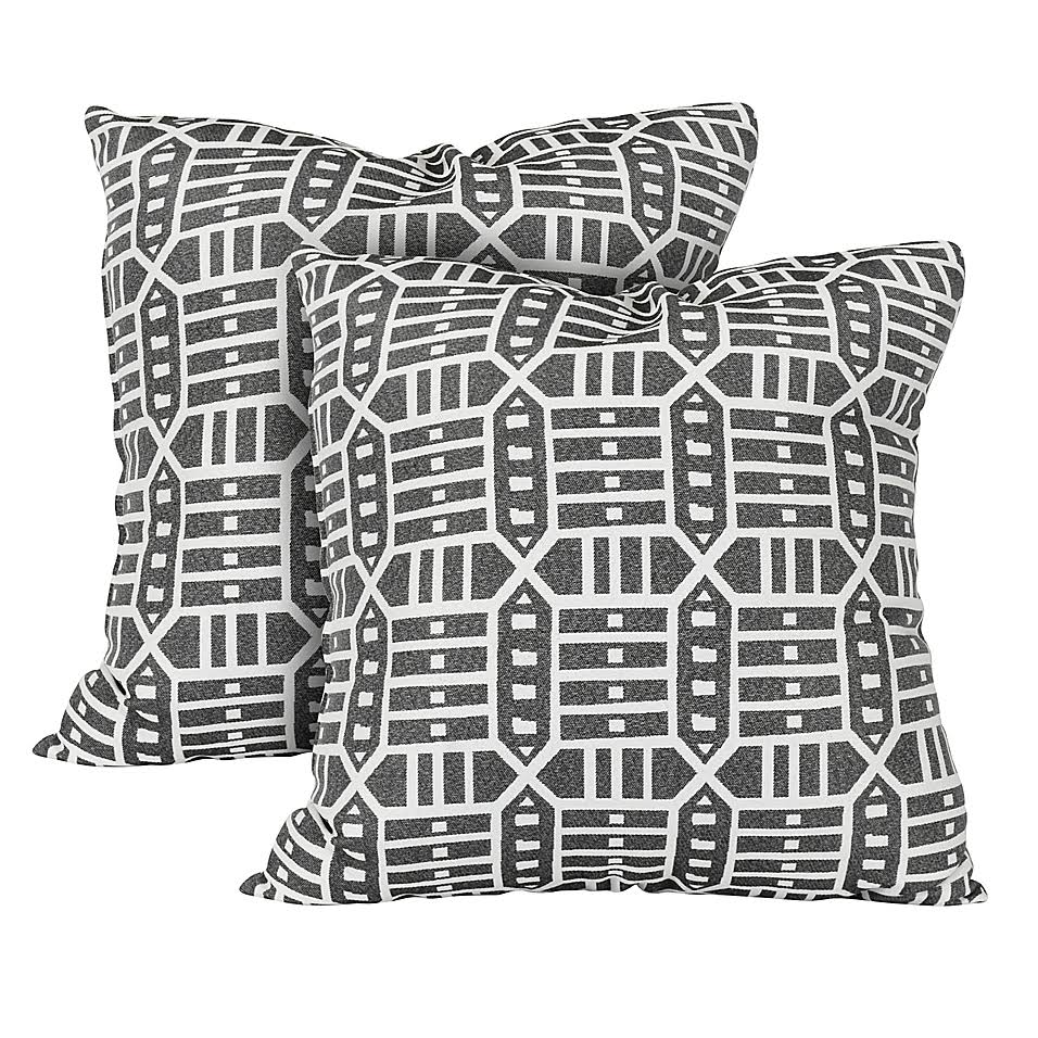 Astella 24x22 Square Indoor/Outdoor Throw Pillows in Charcoal Roland (Set of 2) ILL8_L4BIM77