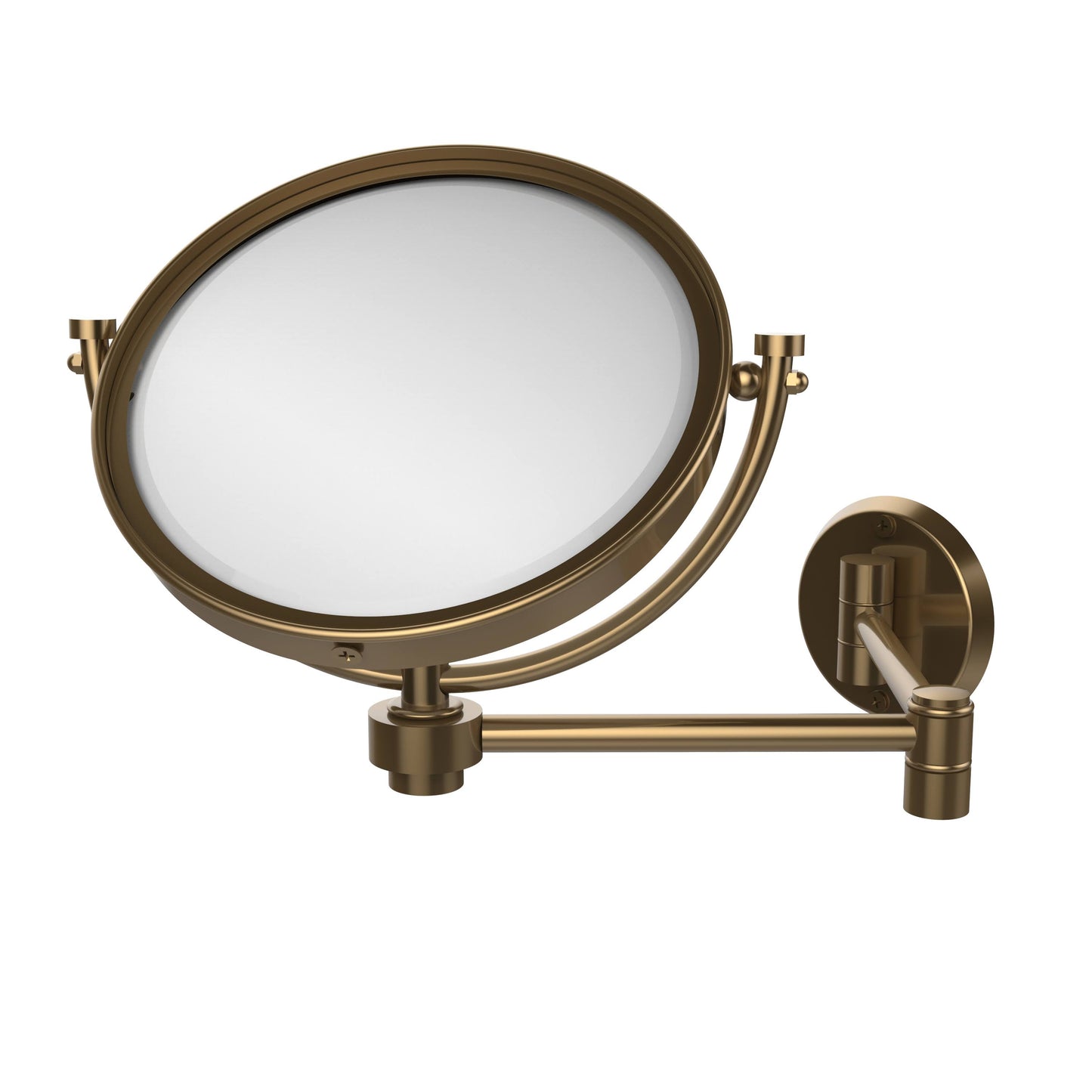 Allied Brass 8-in Wall Mounted Extending Make-Up Mirror 3X Magnification - Brushed Bronze AIF6_U4GZJ87